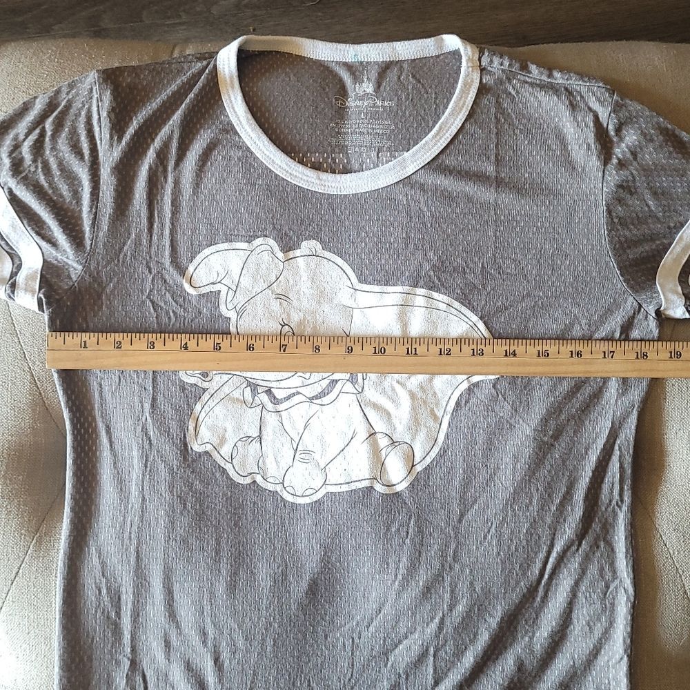 Disney Parks Juniors DUMBO Jersey Tee T Shirt Established 41 Gray White Large - Picture 8 of 14
